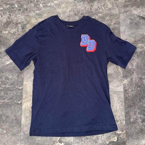 H&M Navy Blue Regular Fit Short Sleeve Shirt Size Small - Picture 1 of 4
